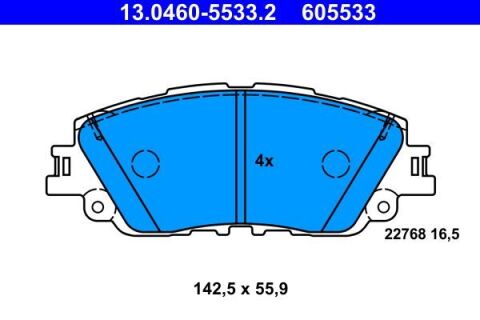 Колодки тормозные (передние) Toyota Camry 17-/Rav4 18-/Lexus ES 18- (Akebono)