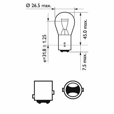 12499LLECOCP (PHILIPS) P21/5W LongLife EcoVision 12V 21/5W BAY15d