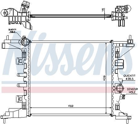 Радиатор OP MERIVA B(10-)1.4 и 16V(+)[OE 1300304]