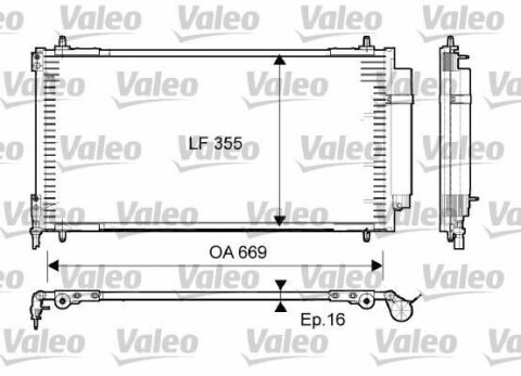 Радіатор кондиціонера Citroen C8/Peugeot 807 2.0/2.2 HDI 06-