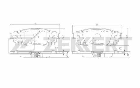 Комплект гальмівних накладок, дискове гальмо
