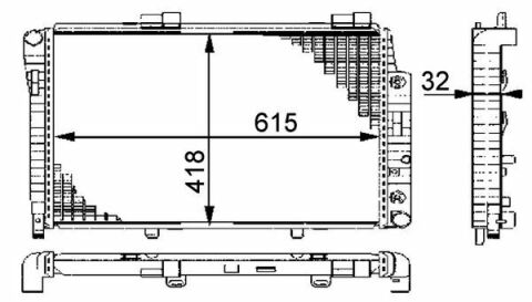 Радиатор охлаждения MB C-E-CL.  (W202 W210)