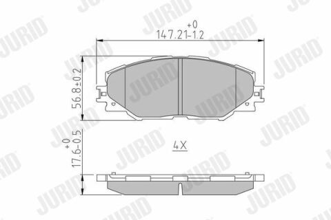 JURID TOYOTA Тормозные колодки передн.Rav 4 III,IV 06-,Auris 10-