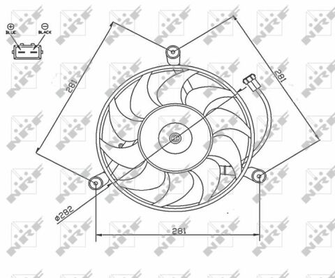 Вентилятор радиатора (электрический) VW T4 1.8-2.5 D 90-03