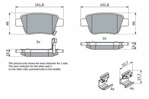 Тормозные колодки (задние) Toyota Avensis/Corolla 1.6-2.4i 03-09