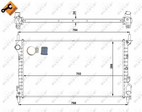 Радиатор охлаждения Ford Transit Connect 1.8TDCI 02-13