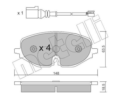 Колодки тормозные (передние) Audi A3/Skoda Octavia/Seat Leon/VW Golf VIII 19-/Caddy 20- (+датчики)