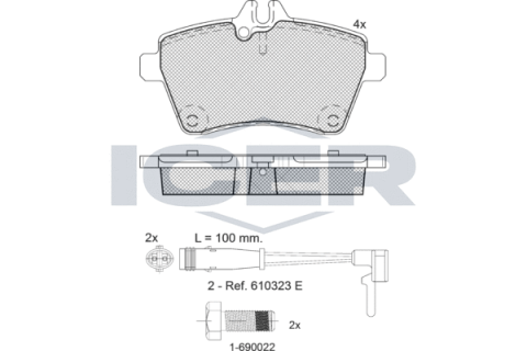 Колодки тормозные (передние) MB A-class (W169) 04-12/B-class (W245) 05-11 (+датчики)