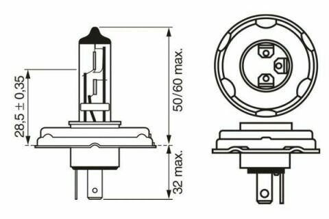 Автолампа R2 12V 45/40W P45t Pure Light