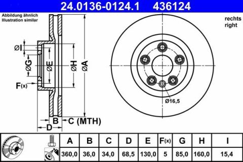 Диск гальмівний (передній) Porsche Cayenne 10-/VW Touareg 10-18 (360x36) (R)