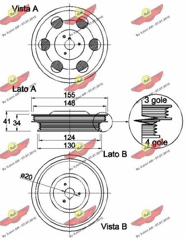 Шків, колінчатий вал