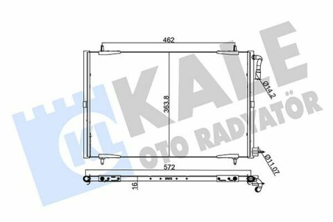 KALE PEUGEOT Радиатор кондиционера 552X363X16 206