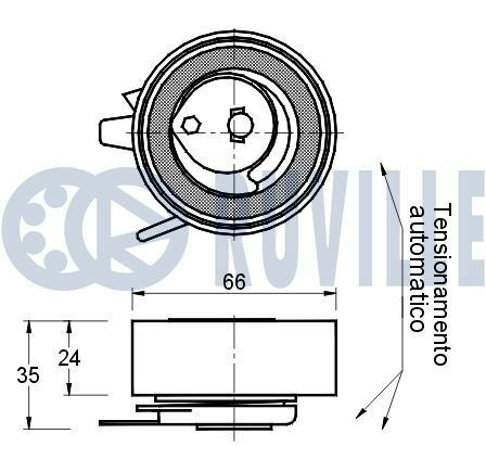 RUVILLE VW Натяжний ролик T4 (ACU/AEN/AET/AEU) 95-, LT28-46, VOLVO S70, S80