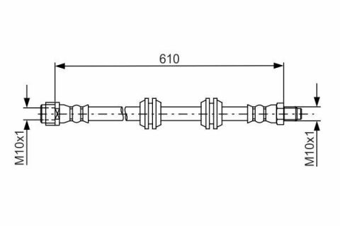 Шланг тормозной (задний) MB M-class (W164)/GL-class (X164) 05-12 (610mm)