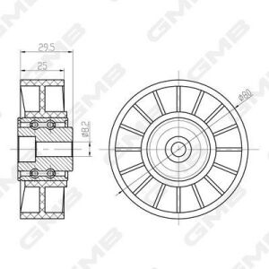 Ролик натяж. гладкий om601-603 db