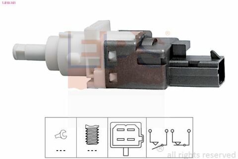 EPS FIAT Вимикач STOP-сигналів (чорний) Alfa Romeo 147 00-,166 98-, Citroen Jumper 02-, FIAT Ducato 00-