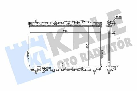 KALE HYUNDAI Радіатор охолодження Trajet 2.0/2.7 00-