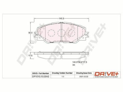 DP1010.10.0043 Drive+ - Гальмівні колодки до дисків