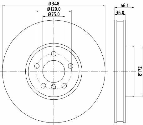 Диск тормозной перед. пров. f10,6,7 f01 10-