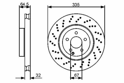 Диск тормозной (передний) MB S-class (W221) 05-13 (335x32)