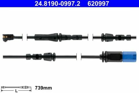 Датчик износа тормозных колодок (задних) BMW X3 (G01)/X4 (G02) 17- (L=739mm) B46/B47/B48/B57/B58