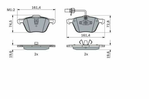 Гальмівні передні колодки (з Датчик) VW Sharan 95- FORD Galaxy 00-06 SEAT