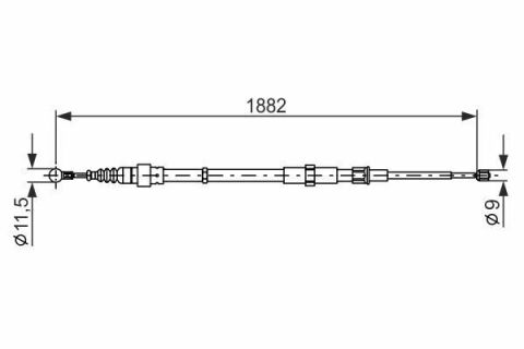 Трос ручника Skoda Roomster 06-10 (1882/1070mm)