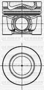 Поршень с кольцами і пальцем (размер отв. 81.01/STD) VW T-V/VI, Amarok, Golf V/VI/Plus, 2.0TDI 05-, AUDI, SKODA, (CBBB)