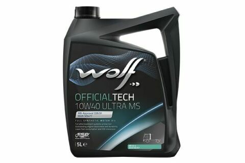 Моторна олива WOLF OFFICIALTECH 10W-40 ULTRA MS, 5 літрів