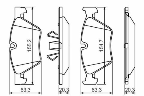 Колодки гальмівні (передні) BMW 1 (E81/E87) 04-12/3 (E90-E93) 05-13/X1 (E84) 11-15