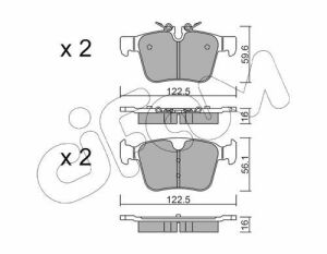 Комплект задніх гальмівних колодок Discovery Sport 2,0-2,2 14-, Range Rover Evoque 2,0-2,2 11- LANDROVER