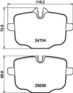 Гальмівні колодки задн. 5 (g30, f90), 5 touring (g31), 6 gran turismo (g32), 7 (g11, g12)