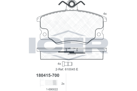 Тормозные колодки (передние) Fiat Punto 93-00/Tipo 87-95/Uno 83-/Palio 96-02/Lexus NX 14-17