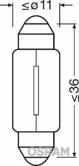 Автолампа C10W 12V 10W SV8.5-8 (пальчик 35мм)