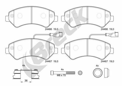 Колодки гальмівні (передні) Citroen Jumper/Fiat Ducato/Peugeot Boxer 2.0-3.0HDi 06- R16(з датчиком)