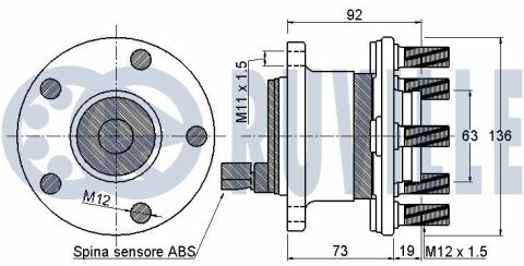 Підшипник задніс abs комплект! mondeo -15