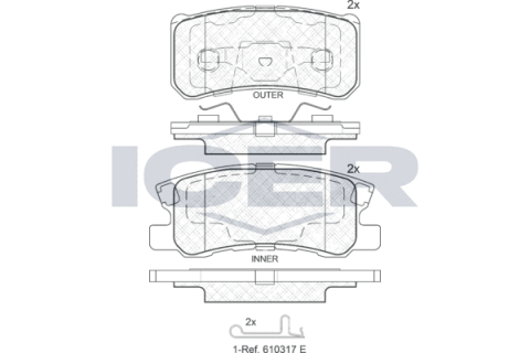 Колодки гальмівні (задні) Mitsubishi Pajero 91-/Outlander/Lancer/Peugeot 4007/4008 06-/Fiat Doblo16