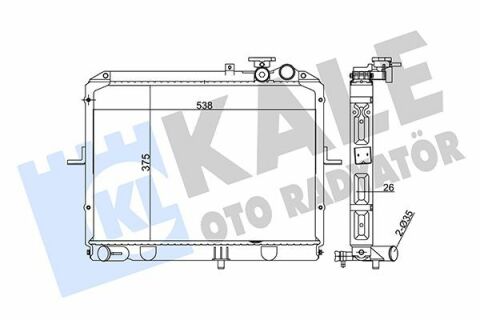 KALE KIA Радіатор охолодження Carens II, Pregio 2.0CRDi/2.7D 97-