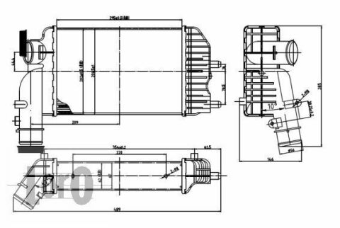 радіатор інтеркулера JUMPER/DUCATO/BOXER  1.9 TD/2.0 Hdi 94-