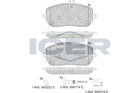 Колодки тормозные (передние) MB A-class (W177)/B-class (W247)/G-class (W463) 18-/GLA/GLE-class 19-