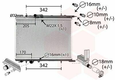 Радиатор охлаждения Citroen Berlingo/Peugeot Partner 1.1-2.0HDI 96-