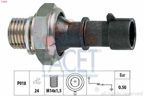 Датчик тиску оливи (0,5bar/1 контакт/чорний) LANOS/ASTRA F/G 1.2-3.2 84-