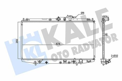 KALE HONDA Радиатор охлаждения Accord VI 1.6/2.3 98-