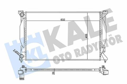 KALE VW Радіатор охолодження Audi A4/6 1.6/2.0 00-