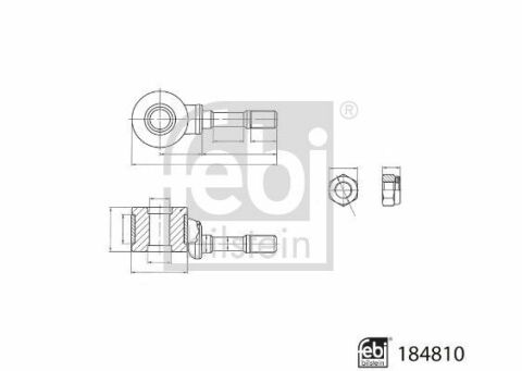 Тяга стабилизатора (переднего) VW Caddy II 1.6/1.9TDI 95-04 (L=97.5mm)