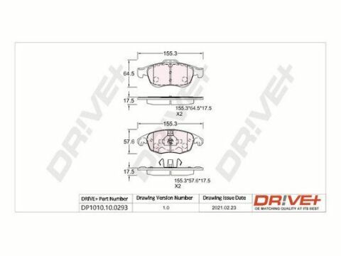 DP1010.10.0293 Drive+ - Тормозные колодки для дисков