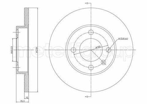 Гальмівний диск передній AUDI 80 B1 1.3-1.6 72-, SEAT, VW