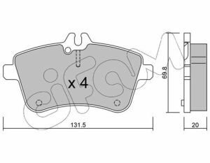 Тормозные колодки пер. W169/W245 04-12