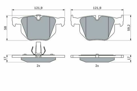 Колодки гальмівні (задні) BMW X5 (E70) 06-13/(F15/F85) 13-18/X6 (E71/E72) 08-14/(F16/F86) 14-19