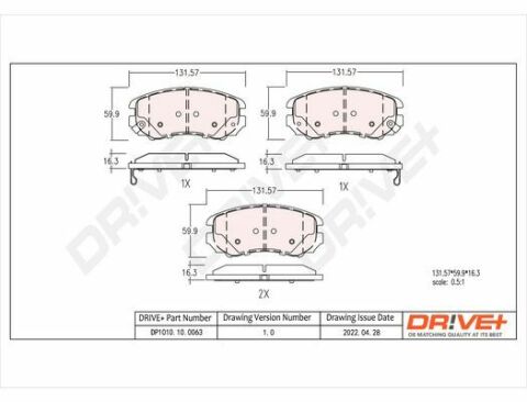 DP1010.10.0063 Drive+ - Гальмівні колодки до дисків